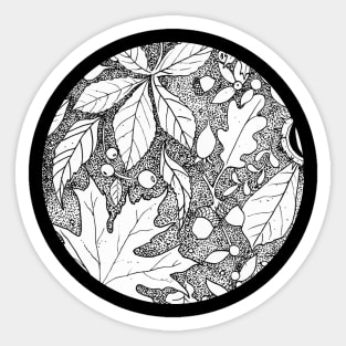 Inktober Autumn Leaves Sticker